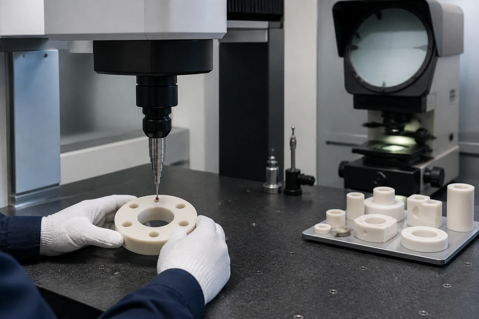 Precision inspection of ceramic components with metrology equipment